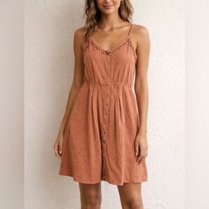 Z SUPPLY Boho Sleeveless Mini Dress Button Down Women’s Sz. XS EUC